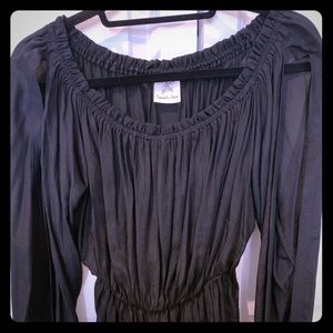 Black open sleeve top